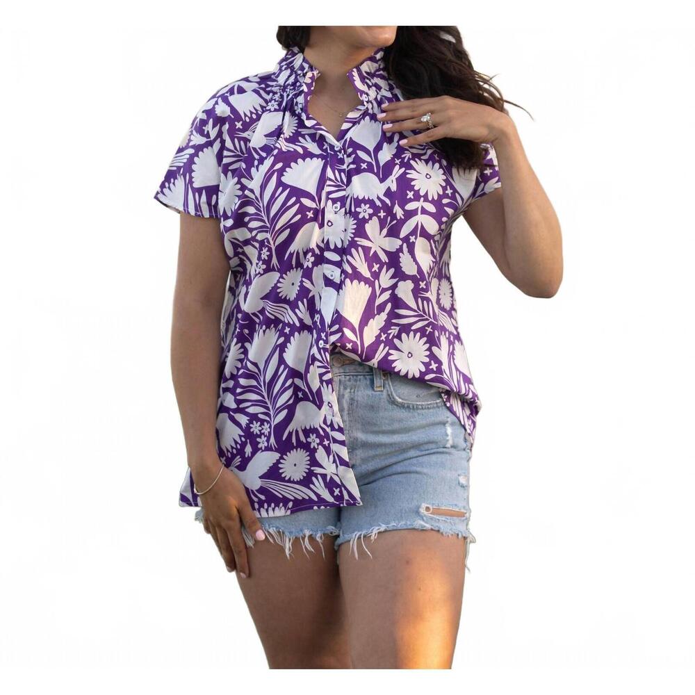 NEW LAYERZ CLOTHING walsh short sleeve top in purple